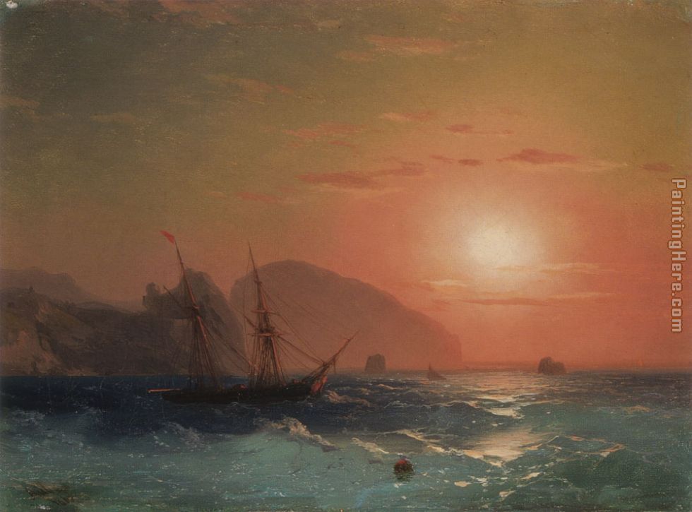 View Of The Ayu Dag Crimea painting - Ivan Constantinovich Aivazovsky View Of The Ayu Dag Crimea art painting